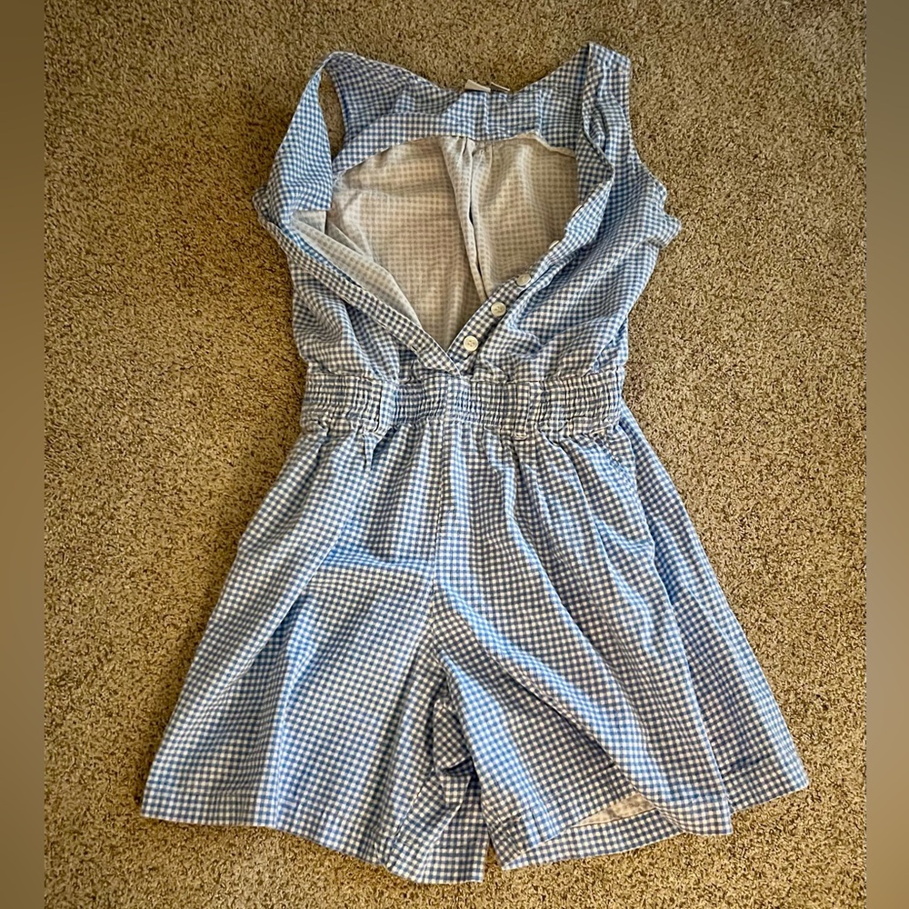 Vintage Basic Editions Blue Gingham Button Up Cot… - image 2